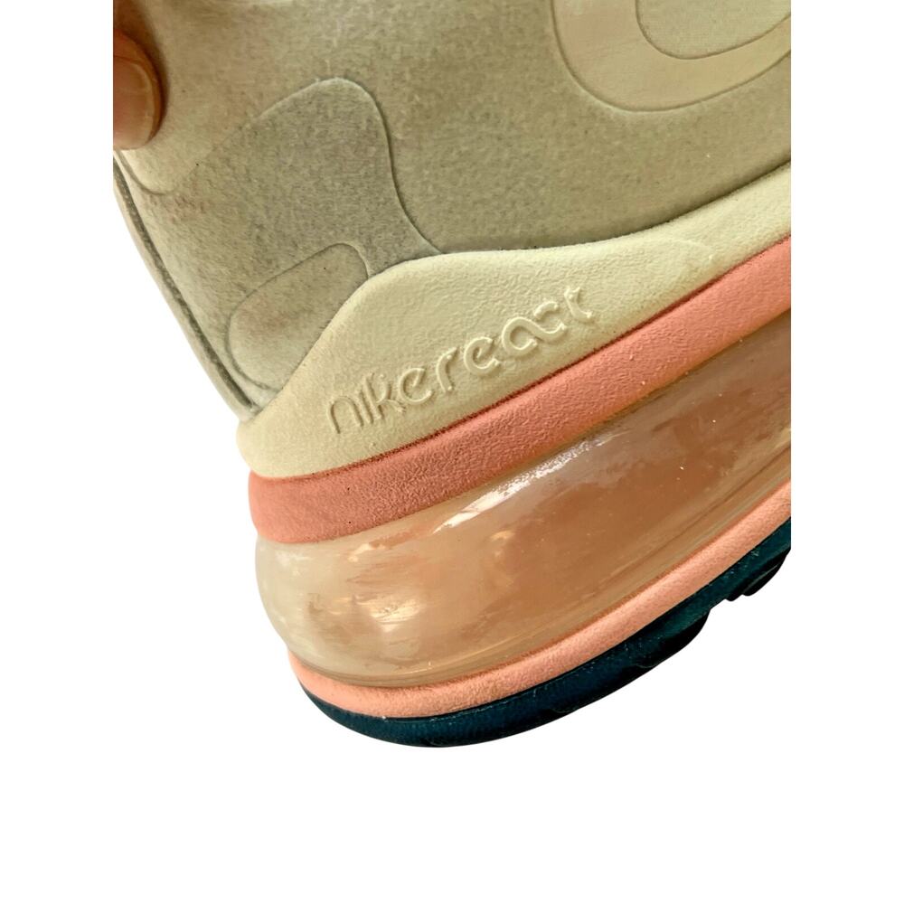 Nike Air Max 270 React Women’s 10 White Beige Pink Running Sneakers AT6174-100 - Picture 6 of 9